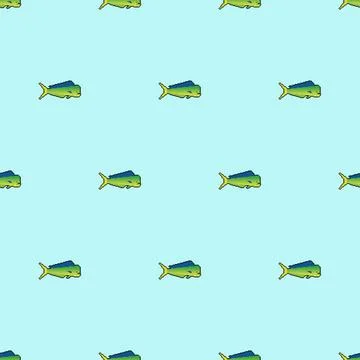 Dorado fish pixel art pattern seamless. 8 bit Mahi Mahi pixelated. vector tex 스톡 일러스트