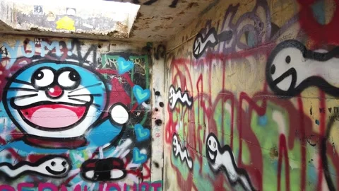 Doraemon Graffiti Stock Footage 155364538
