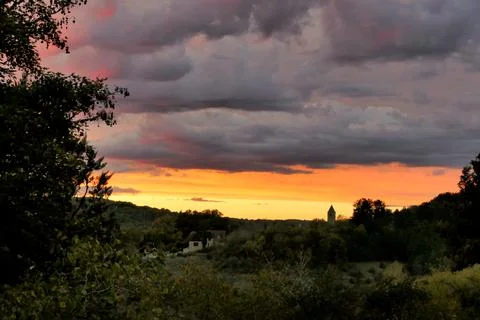 Dordogne Sunset. Stock Photos