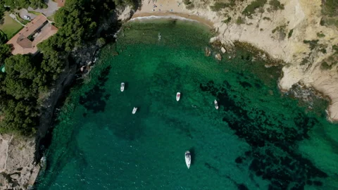 Dore shot of spectacular hidden coves 스톡 동영상 244882432