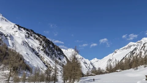 Dorfertal winter time lapse Stock Footage 88326301