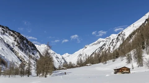Dorfertal winter time lapse Stock Footage 88865863
