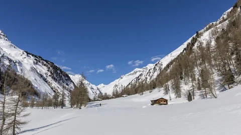 Dorfertal winter time lapse Stock Footage 90260445