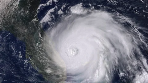 Dorian Hurricane Cat 3, along Florida and N. Carolina, 200 km/h, Sept. 3, 2019 Stock Footage