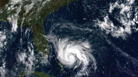 Dorian Hurricane Cat 4, towards Florida coast, Orlando, 250 km/h, Sept 02, 2019 Stock Footage