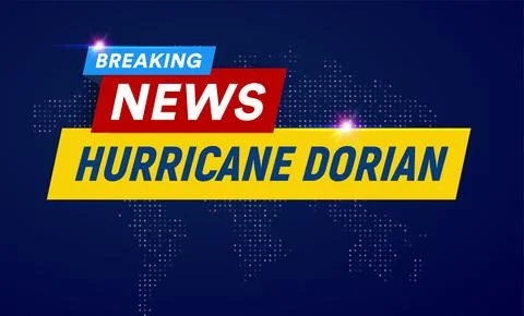 Dorian Hurricane cyclone on USA map, typhoon spiral storm over Florida, spin Stock Illustration