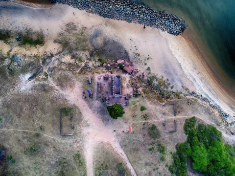 Doric Fort Mannar Sri Lanka Aerial Drone Shot Stock Photos