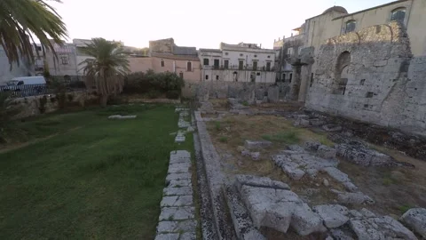 Doric Temple of Apollo In Syracuse. Sicily Italy. Stock Footage 171970841