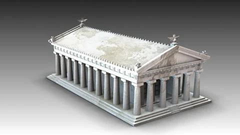 Doric Temple - Explanation of each individual section Stock Footage 144629742