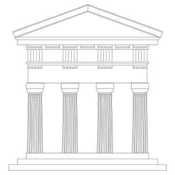 Doric temple Stock Illustration