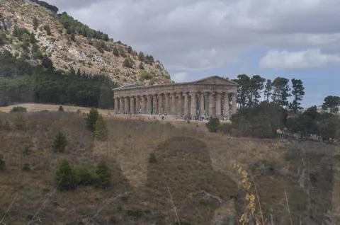 Doric temple in Segesta Stock Photos