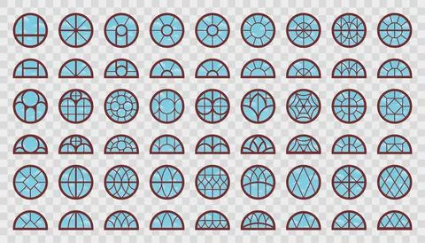 Dormer Wooden Window Frames Collection. Ilustración de archivo