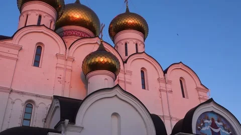 Dormition Cathedral (Assumption) is an Orthodox cathedral located in Yaroslav Stock Footage 153383506