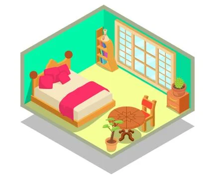 Dormitory concept banner, isometric style Stock Illustration