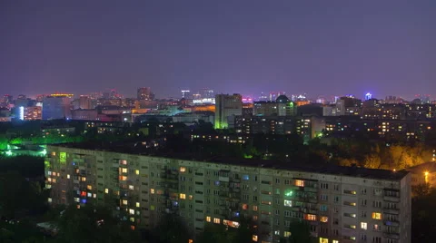 Dormitory district at night. Stock Footage 67756234