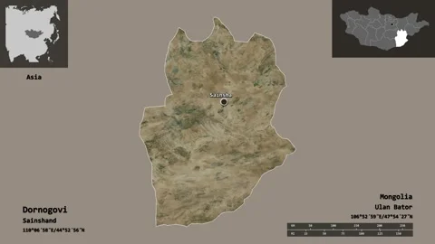 Dornogovi location. Mongolia. Satellite ... | Stock Video | Pond5