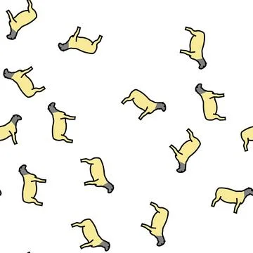 Dorper sheep vector seamless pattern Stock Illustration