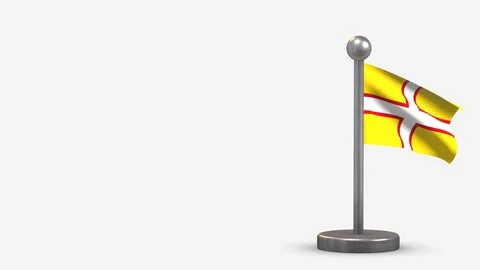 Dorset 3D waving flag animation on tiny flagpole. Stock Footage 120791227
