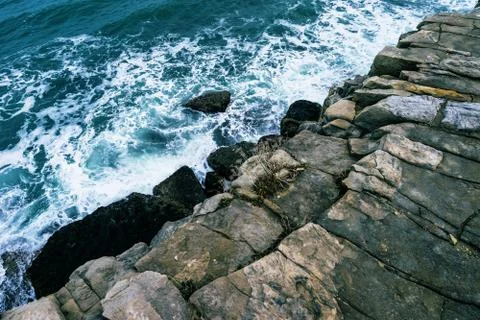 Dorset cliff drop Stock Photos