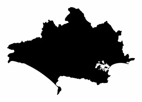 Dorset county silhouette map Stock Illustration