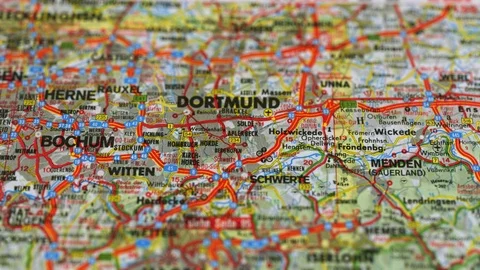 Dortmund On A Map Of Europe Stock Footage 117171149