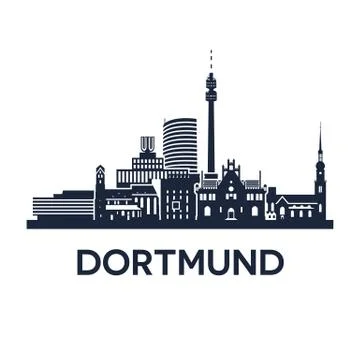 Dortmund Skyline Emblem Stock Illustration