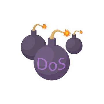 DOS and bombs with smoldering wick icon Stock Illustration