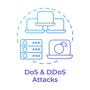 DoS and ddos attacks blue gradient concept icon Stock Illustration