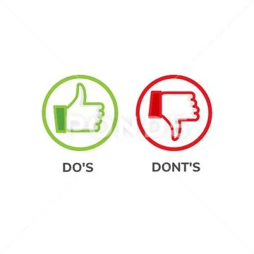 Dos and dont good and bad icon check. Negative positive list, true ...