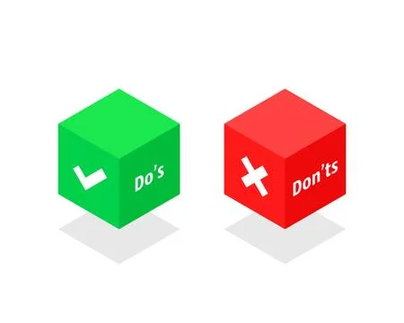 Dos and dont like isometric cube Stock Illustration