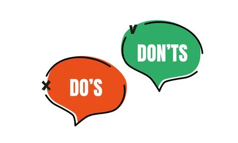 Do's and Don't or Good and Bad Icons with Positive and Negative Symbols Stock Illustration