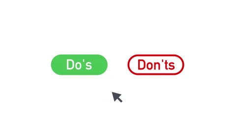 Do's and Don'ts button. Flat simple thumb up symbol minimal round logotype Stock Footage 158888291