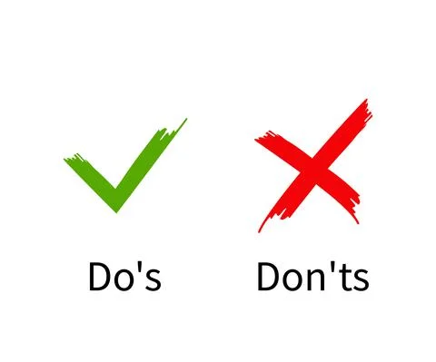 Do's and Don'ts, Check mark with cross flat design Stock Illustration