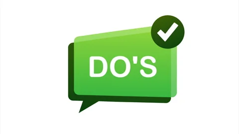 Do's and Don'ts on speach bubble. Minimal round logotype element set graphic Stock Footage 147313609
