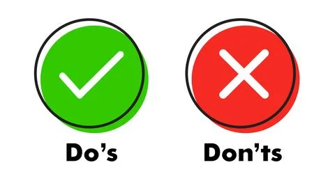 Do's And Don'ts Vector Icon Red Green Illustration Stock Illustration