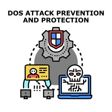 Dos attack prevention and protection concept illustration イラスト素材