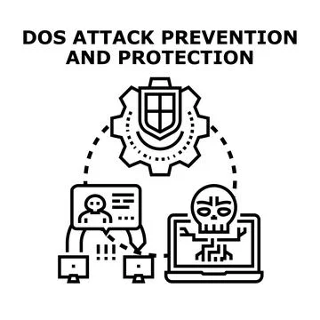 Dos attack prevention and protection concept illustration Stock Illustration