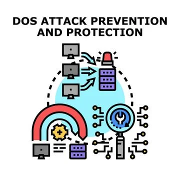 Dos attack prevention and protection concept illustration Stock Illustration