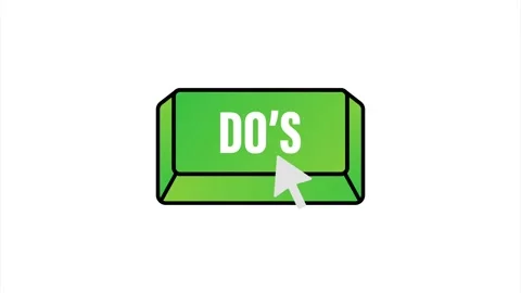 Do's button. Choice button icon. Flat simple thumb up symbol minimal round Stock Footage 146771660