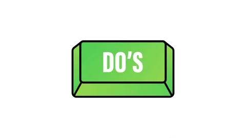 Do's button. Choice button icon. Flat simple thumb up symbol minimal round Stock Footage 156617338