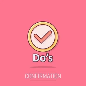 Do's sign icon in comic style. Like vector cartoon illustration. Yes busine.. Stock Illustration