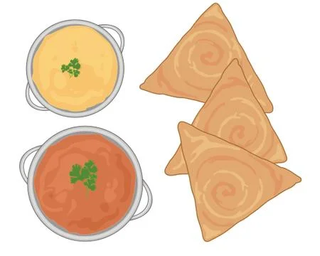 Dosa and curry Stock Illustration
