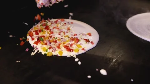 Dosa making on hot pan south indian food Stock Footage 297932151
