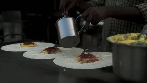 Dosa making hyderabad Stock Footage 136078546
