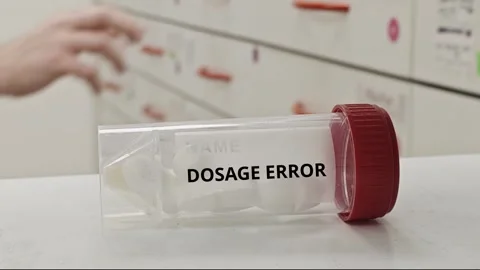 DOSAGE ERROR medication dosing topic for dose selection administration and Stock Footage 338250777