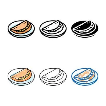 Dosas variations indian cuisine color icon vector Stock Illustration