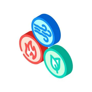 Doshas ayurveda isometric icon vector illustration Stock Illustration