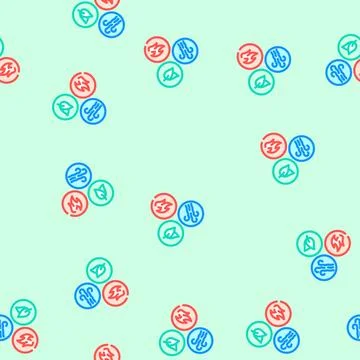 Doshas ayurveda vector seamless pattern Stock Illustration