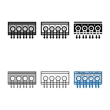 Dosing pump aquarium fish color looks icon vector Stock Illustration