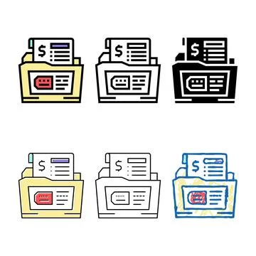 Dossier allowance color icon vector modern Stock Illustration